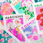 Narcisuss Floral Fluoro Pink Risograph Print, thumbnail 2 of 3