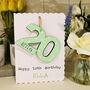 Personalised 20th Birthday Card Wooden Number Gift, thumbnail 1 of 2