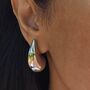 Chunky Drop Earrings Silver, thumbnail 2 of 9