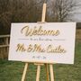 Personalised Wooden Wedding Welcome Sign, thumbnail 1 of 3
