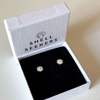 Sterling Silver Daisy Stud Earrings, 2 of 6