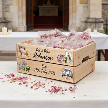 Personalised Wedding Confetti Or Display Crate, 2 of 3