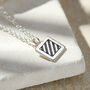 Square Nautical Flag Engraved Necklace, thumbnail 3 of 7