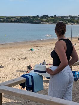 Aqua Blue Accent Border 00% Cashmere Travel Wrap Shawl Gift Boxed, 6 of 10