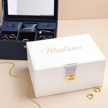 Personalised Name Two Tier Jewellery Box, 3 of 5