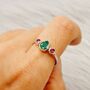 Emerald Pink Tourmaline Silver Ring, thumbnail 1 of 6