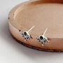 Lotus Flower Studs With Back Agate Stones, thumbnail 1 of 6