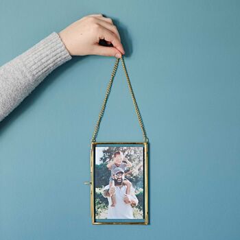 Glass And Metal Hanging Photo Frame, 3 of 9