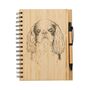Personalised King Charles Spaniel Engraved Bamboo Notebook And Pen Set, thumbnail 1 of 2