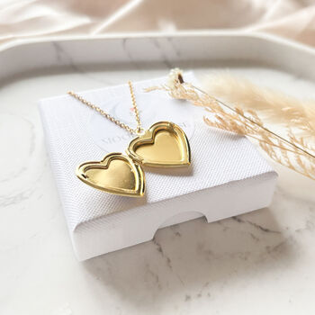 Stainless Steel Gold Heart Locket Personalised With Initial, 3 of 6
