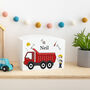Personalised Tipper Truck Construction Wooden Money Pot, thumbnail 2 of 3