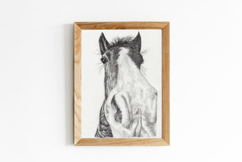 Horse Portrait Art Print In Graphite Pencil, 2 of 3