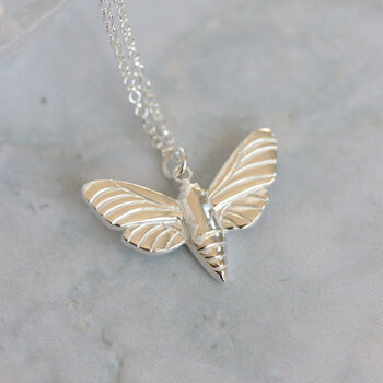 Hawk Moth Silver Necklace, 2 of 7