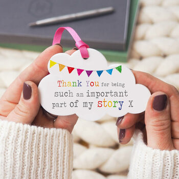 Teacher Thank You Rainbow Bunting My/Our Story Card, 3 of 3