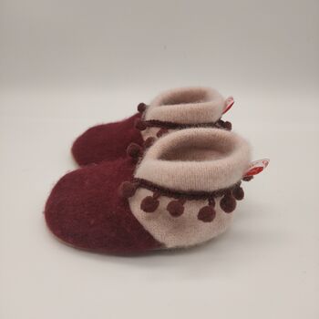 Handmade Recycled Cashmere Baby Booties, 8 of 12