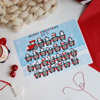 Personalised Penguin Scratch Off Activity Calendar, 4 of 4