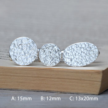 Textured Cufflinks In Sterling Silver, 3 of 4