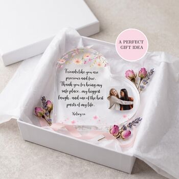 Personalised Floral Best Friend Heart Plaque, 2 of 5
