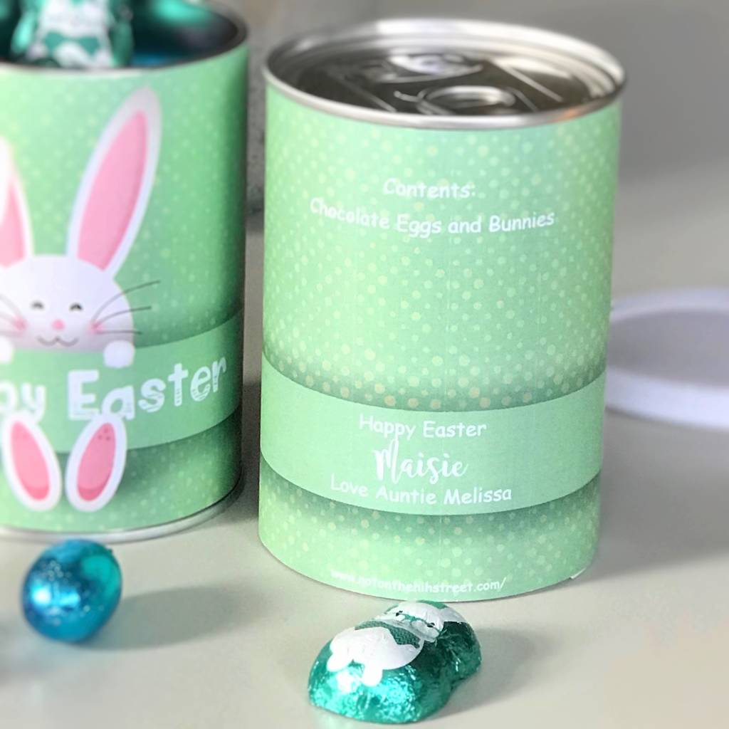 Personalised Easter Bunny Gift Tin With Chocolate By Tailored Chocolates and Gifts
