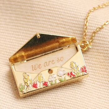 Personalised Wildflower Envelope Locket Necklace, 9 of 10