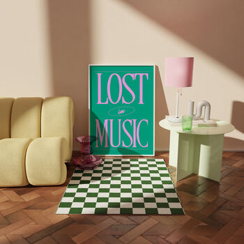 Colourful Bold Lost In Music Wall Art Print, 4 of 9