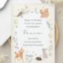 Personalised Woodland Animals New Baby Card, thumbnail 1 of 4