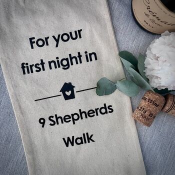 First Night In New Home Cotton Bottle Bag, 2 of 4