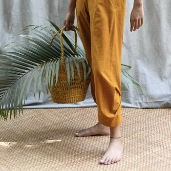 Soft ,Handwoven Cotton, Naturally Dyed Trousers, 2 of 7