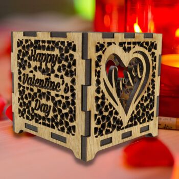 Valentine's Day Wooden Lantern With Gift, 2 of 6