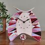 Large Mantel Clock In Shades Of Pink Triangle Motif, thumbnail 1 of 7