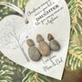 Personalised Daughter Pebble Heart Bauble Decoration, thumbnail 3 of 5