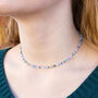 Willow 14 Inch Blue, Purple, Olive And Teal Seed Bead Necklace, thumbnail 1 of 4