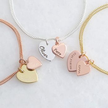Personalised Double Heart Charm Bracelet, 3 of 9