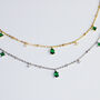 Sterling Silver Green And White Crystal Necklace, thumbnail 2 of 5