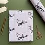 Personalised Name And Pin Stripe Christmas Paper, thumbnail 1 of 7