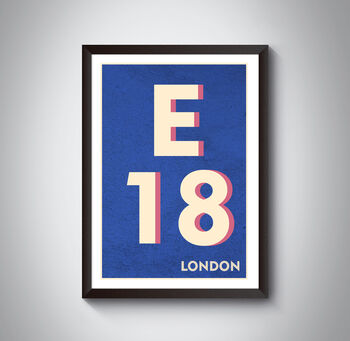 E18 Woodford London Typography Postcode Print, 10 of 10