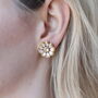 Small White Multi Strand Pearl Wedding Statement Necklace And Earring Set, thumbnail 3 of 6