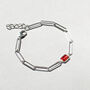 Sterling Silver Red Cubic Zirconia Paperclip Chain Bracelet, thumbnail 1 of 7