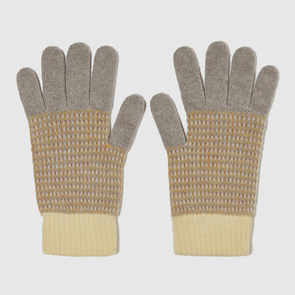 Lambswool Marl Gloves | Pale Yellow