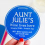 Personalised Blue Plaque Coaster For Aunt, thumbnail 1 of 4