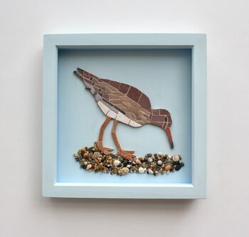 Handmade Framed Redshank Coastal Bird Mosaic Picture, 5 of 5