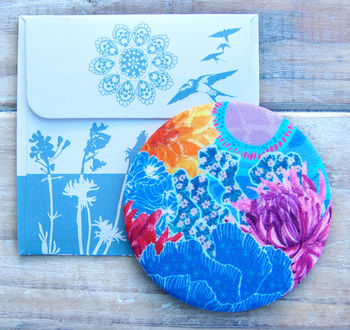 Isla Silk Covered Compact Mirror, 2 of 3