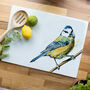 Inky Blue Tit Glass Worktop Saver, thumbnail 3 of 6