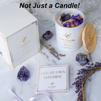 Luxury Lavender Soy Candle With Amethyst Crystals, 2 of 9