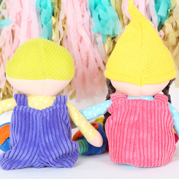 Personalised Set Of Two Fabric Rag Dolls, Boy And Girl, 6 of 6