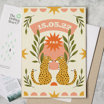 Personalised Leopard Couple Print, 3 of 5