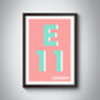 E11 Waltham Forest Typography Postcode Print, thumbnail 9 of 10