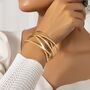 Silver Plated Hammered Multi Band Russian Cuff Bangle, thumbnail 2 of 9