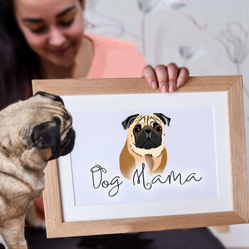 Mother's Day Dog Mum Pet Portrait Framed Illustration, 11 of 12