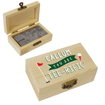 Personalised Golf Whisky Stones For Him, 5 of 5